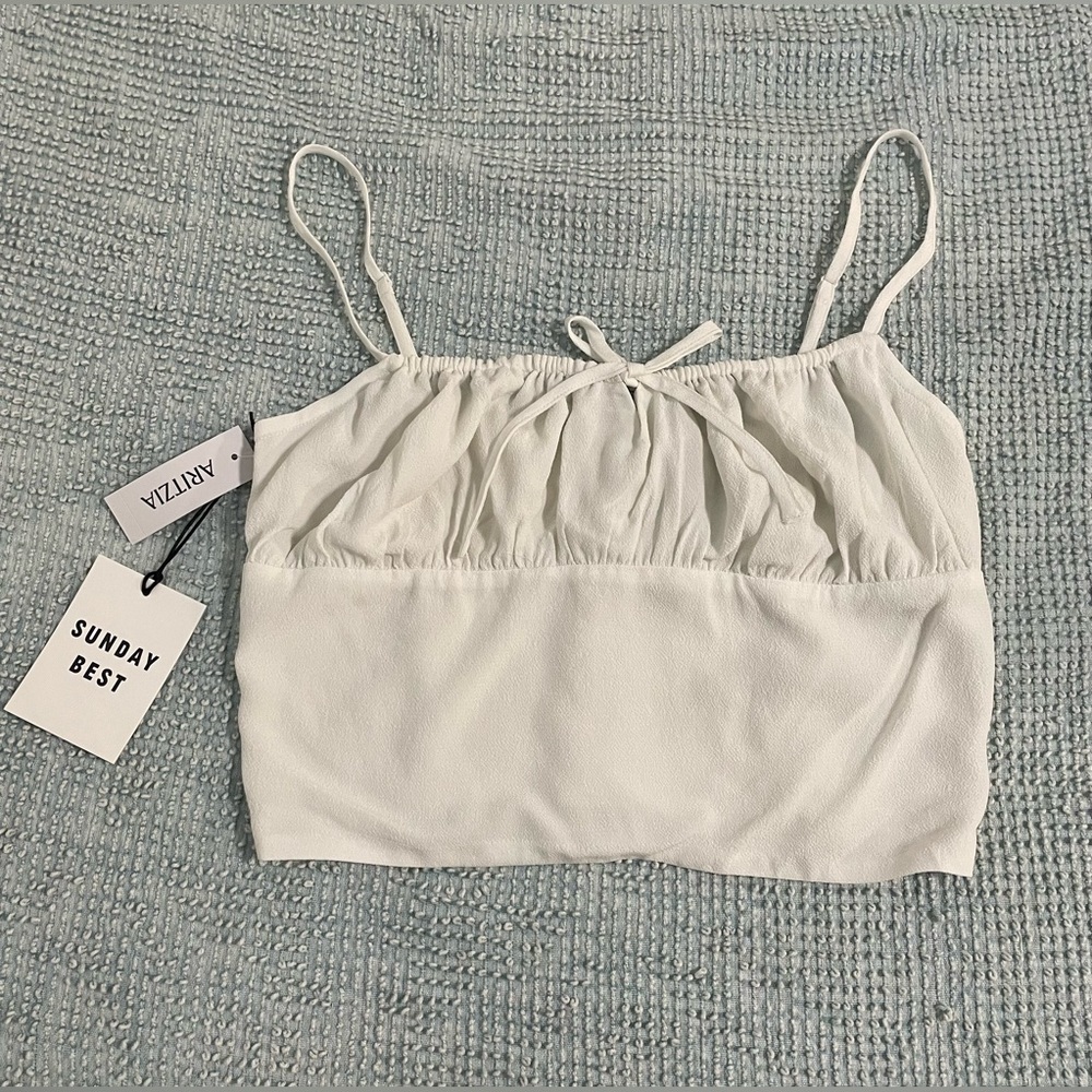 Aritzia Sunday Best, Delilah Tank, Color Slate White, Size SMALL (NWT, not worn)